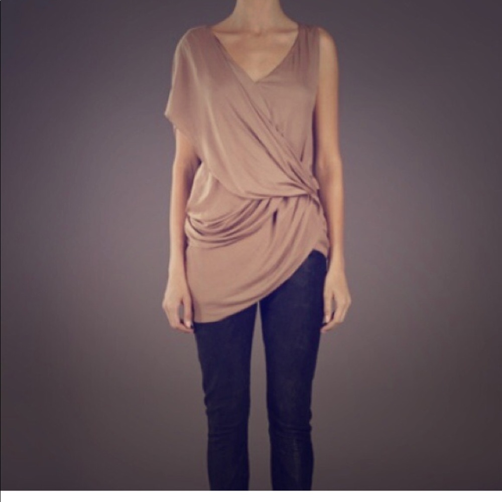 Asymmetric draped blouse